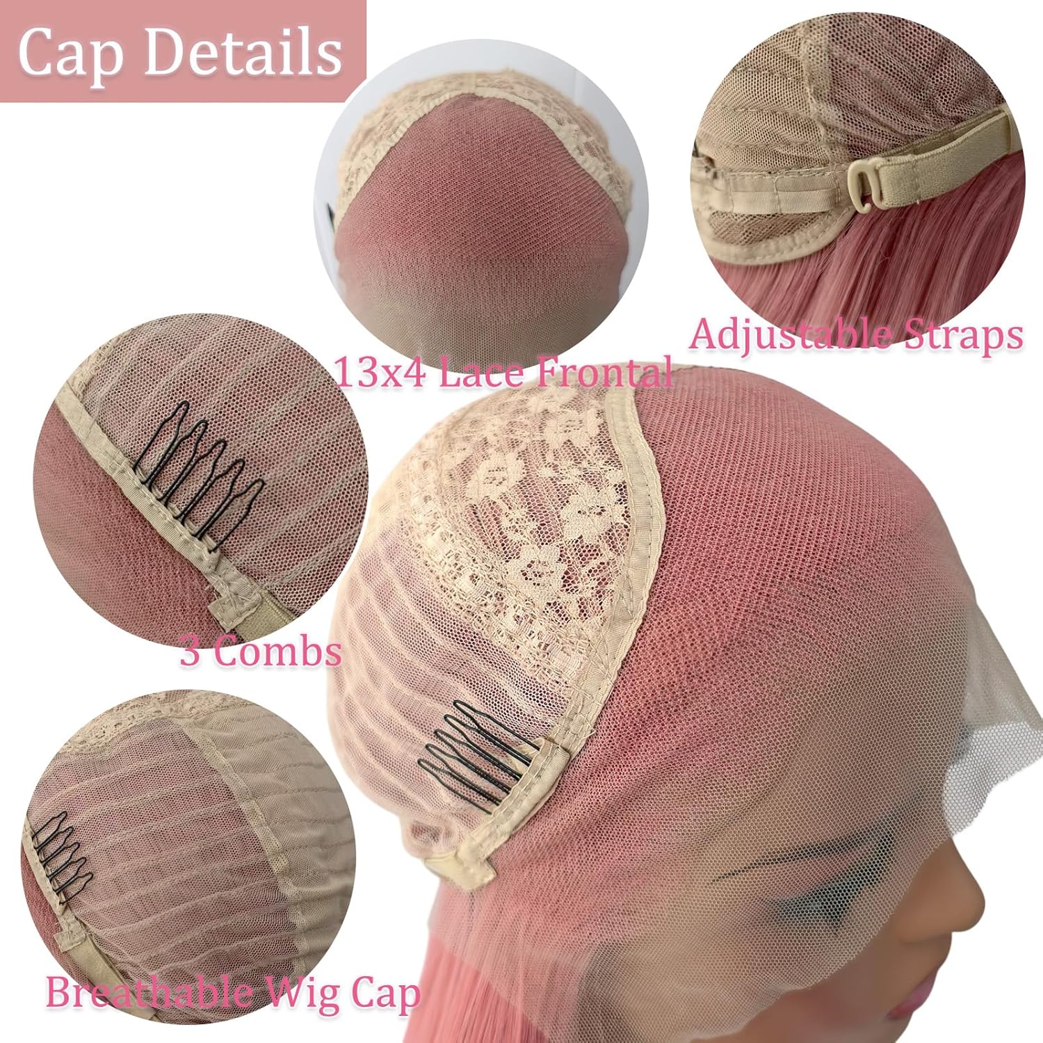 Imeya Light Pink Wig 13x4 Pink Lace Front Wig for Women Beach Wave Long Pink Wig Synthetic Pre Plucked with Natural Hairline Lightweight Futura Fiber Long Wavy Wig for Party Cosplay Use, 26 Inch