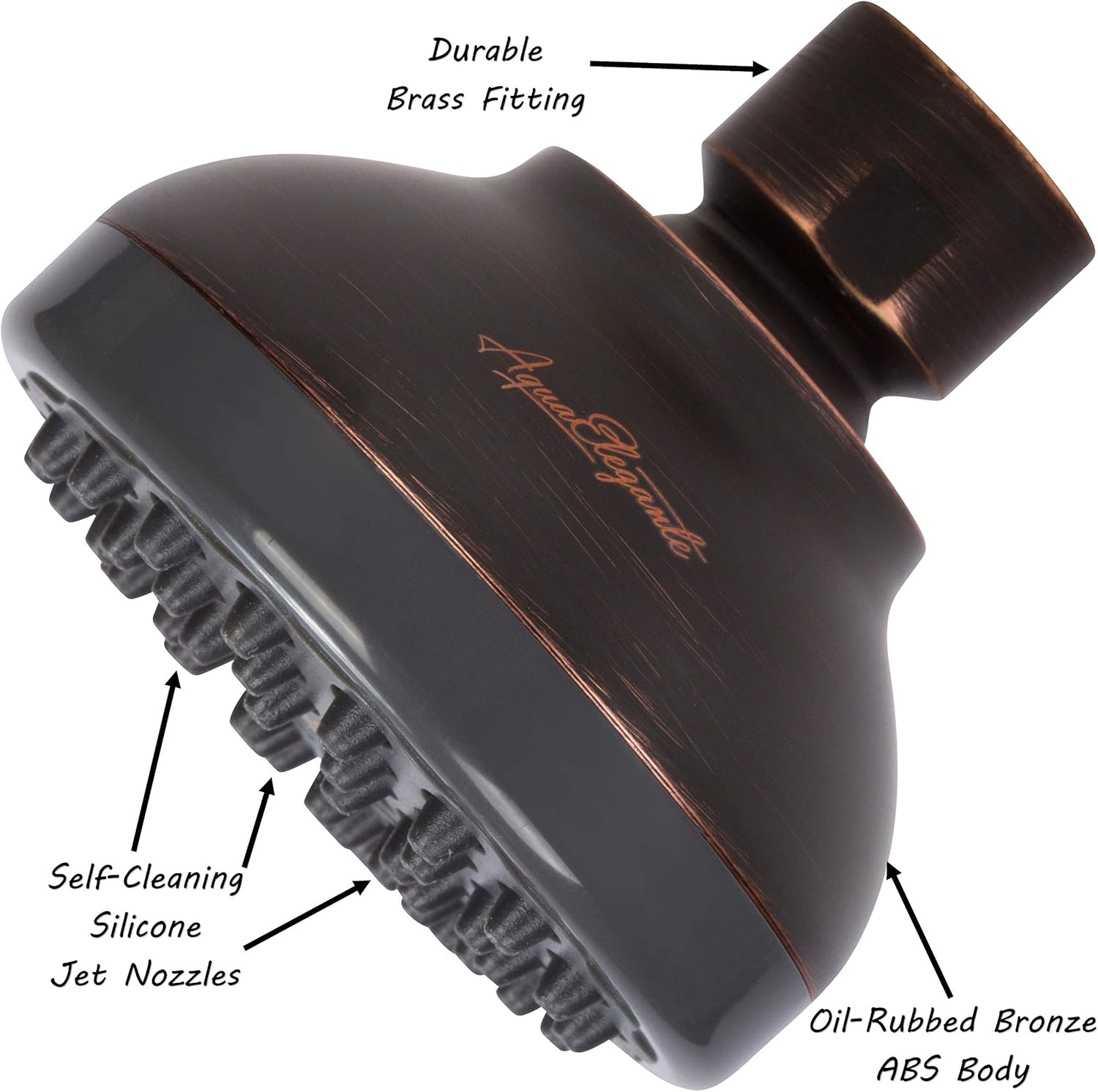 Pressure Boosting Showerhead + Filter + Arm - Small Water Saving Shower Head With High Output Filter To Remove Chlorine + 6 Inch Stainless Steel Shower Arm And Flange, 1.8 GPM - Oil-Rubbed Bronze