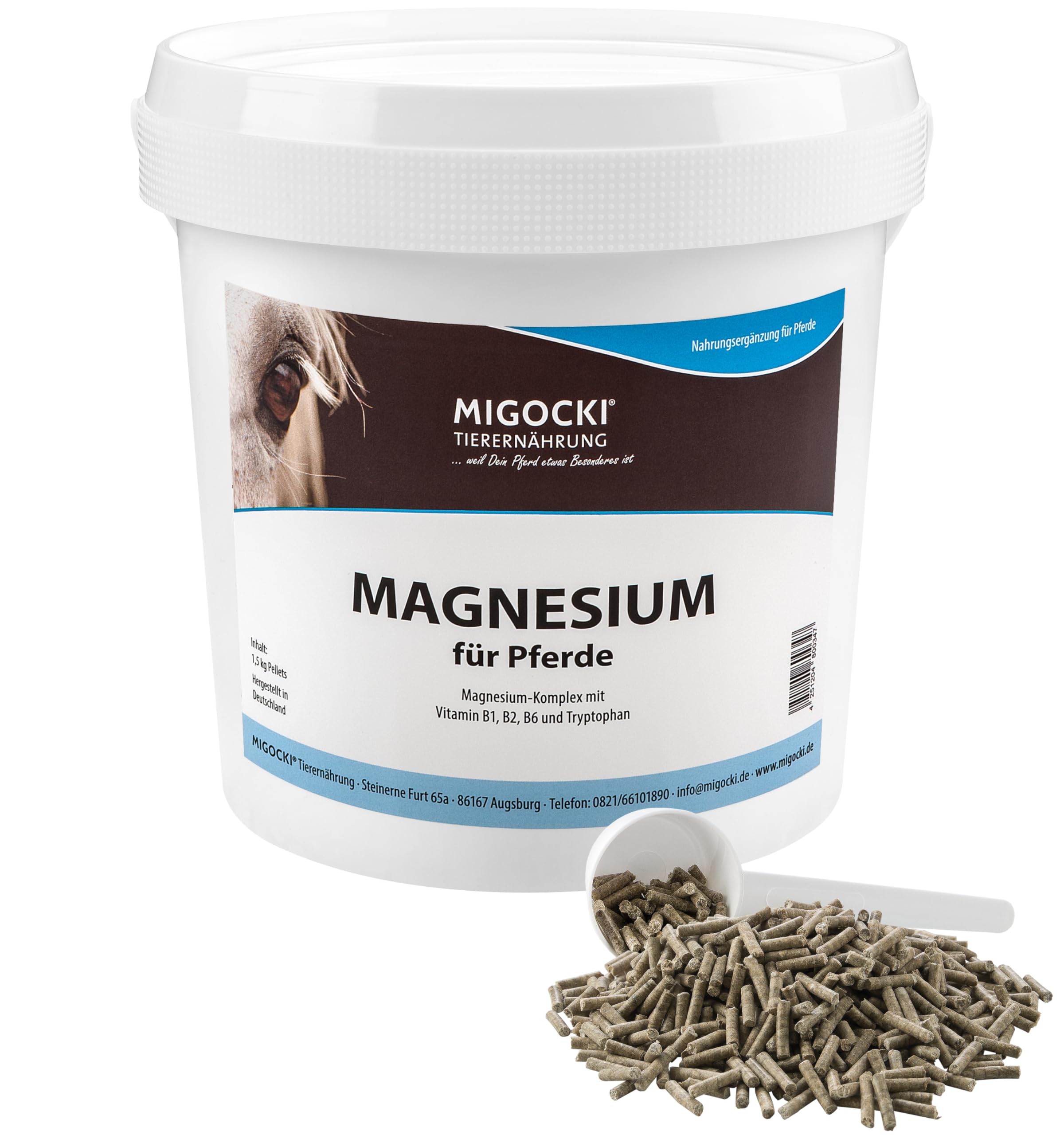 MIGOCKI Magnesium für Pferde Futterergänzung pelletiert 1,5 kg