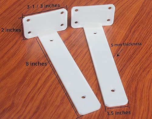 Vista 70 de Paquete de 16 soportes de estante en L ocultos negros de 6 pulgadas (1/5 pulgadas de grosor) soportes flotantes de hierro para estantes industriales