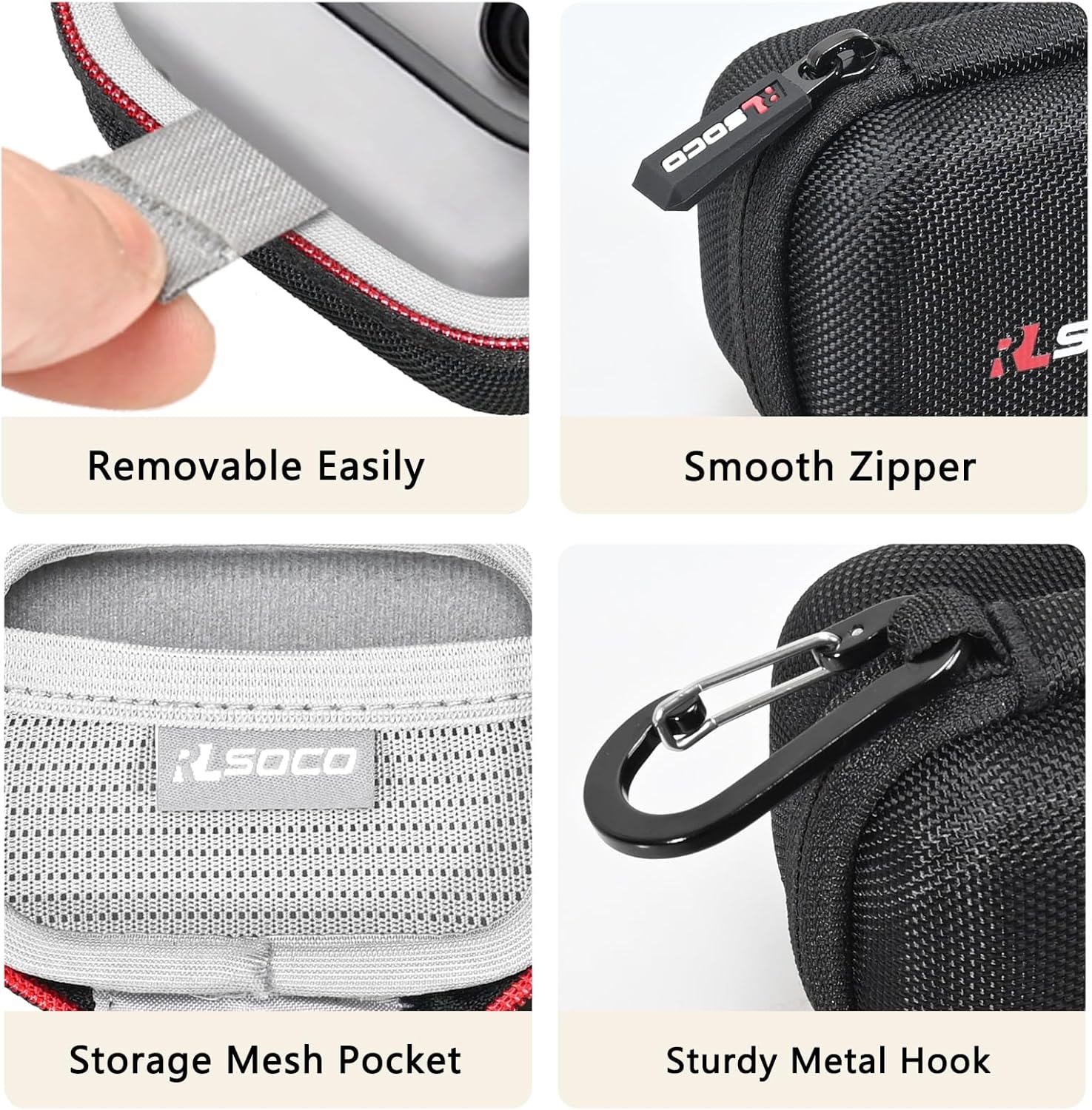 RLSOCO Carrying Case for GoPro HERO13 / HERO12 / HERO11 / HERO10 / HERO9 & DJI Osmo Action 5 Pro/Action 4 Waterproof Action Camera (Case Only) - Image 3