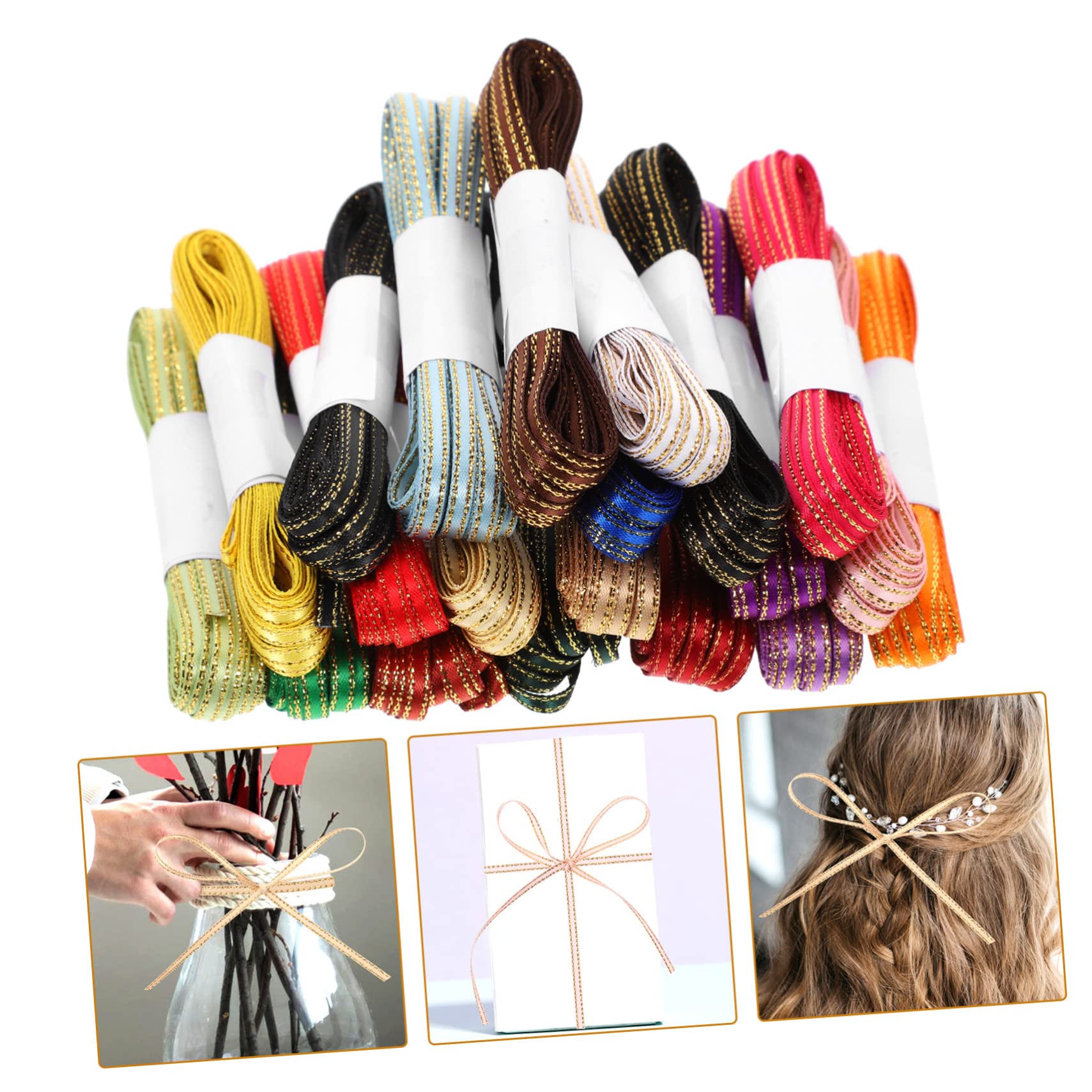 Lurrose 40rollen Geschenkbänder Farben Dekorative -ribbons Für Hochzeiten Feiern Und Bastelprojekte Vielseitig Einsetzbar