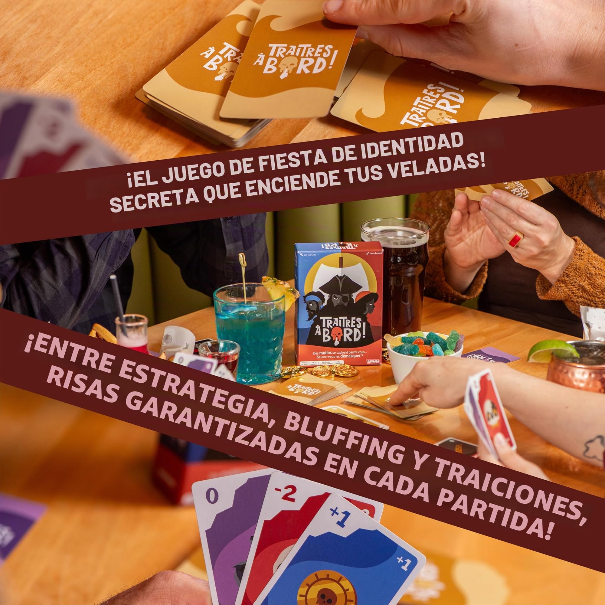 Juego de traidores a bordo - Juego galardonado de fiesta de identidad secreta - Diversión, estrategia, farol y traición | Fácil de aprender, ronda de 15 minutos | Juegos populares para 3-8 jugadores