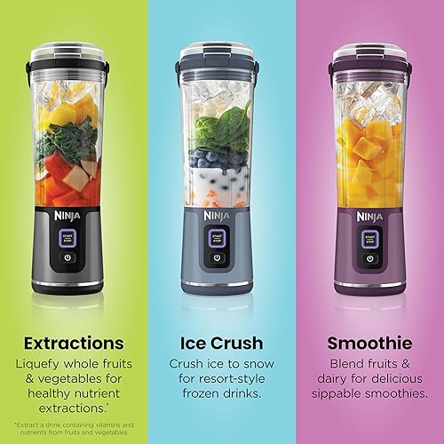 Miniatura 9 de Ninja Blast Portable Blender, Cordless, 18oz. Vessel, Personal Blender For-Shakes and Smoothies, BPA Free, Leakproof-Lid and Sip Spout, USB-C Azul