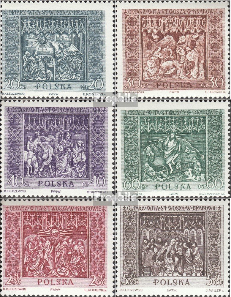 Polen Briefmarken 1960 Kirchen – Komplette Ausgabe 1179-1184 Postfrisch MNH, Prophila Collection