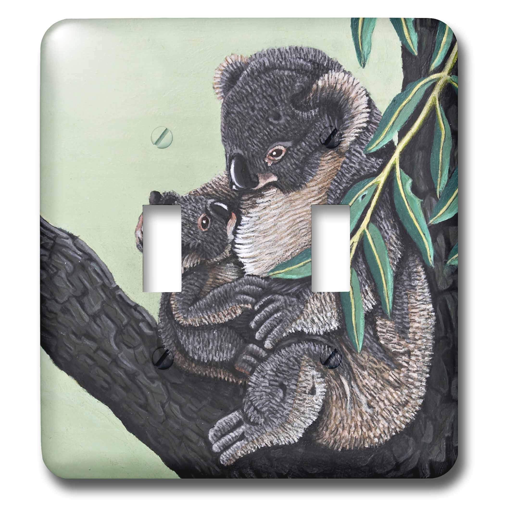 Double interrupteur à bascule Koala pour embellir une chambre d'enfant