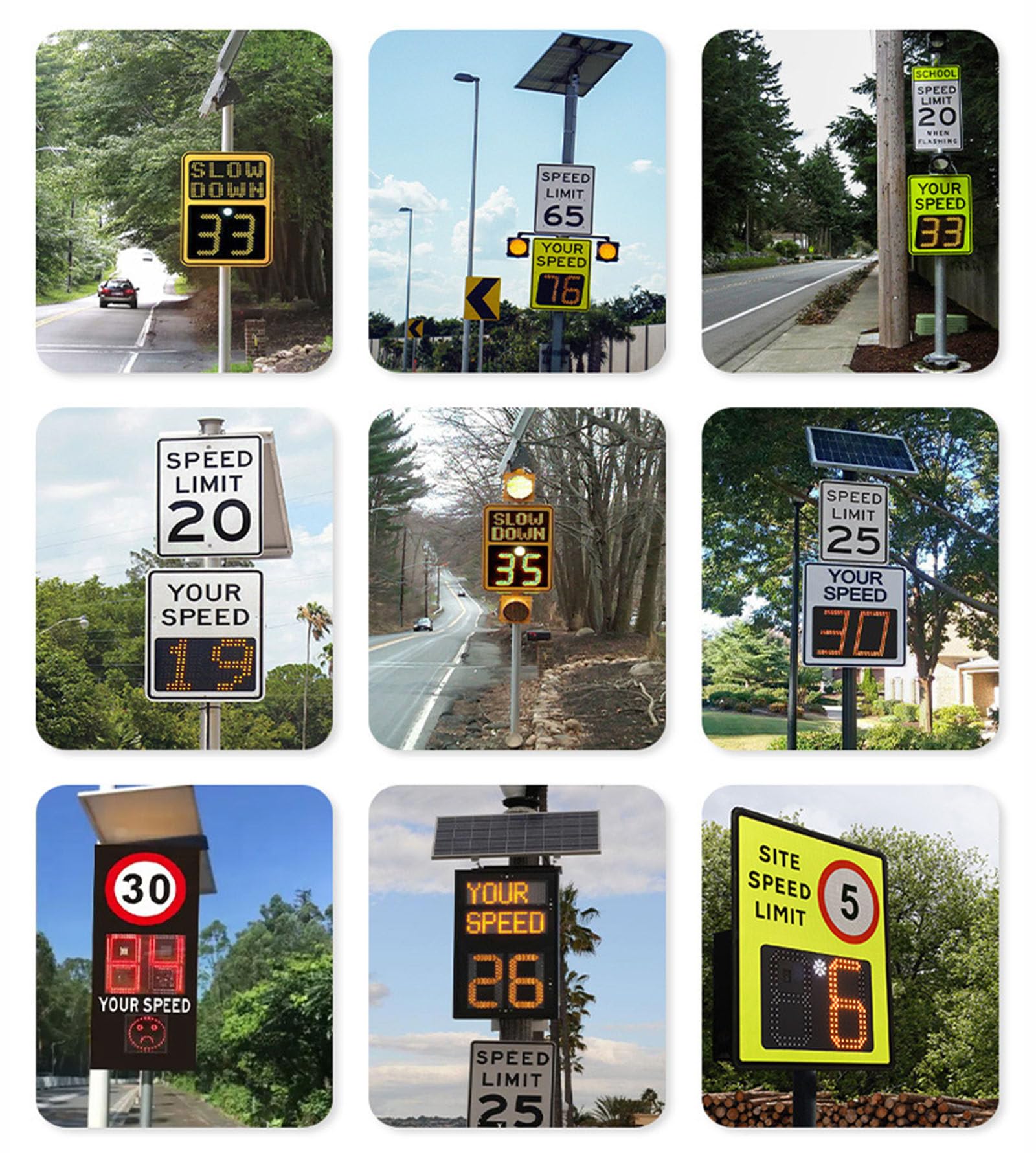 Señal de límite de velocidad de radar con energía solar, panel LED de retroalimentación de tráfico, IP65 impermeable, ideal para carreteras y carreteras urbanas, 50 x 70 cm