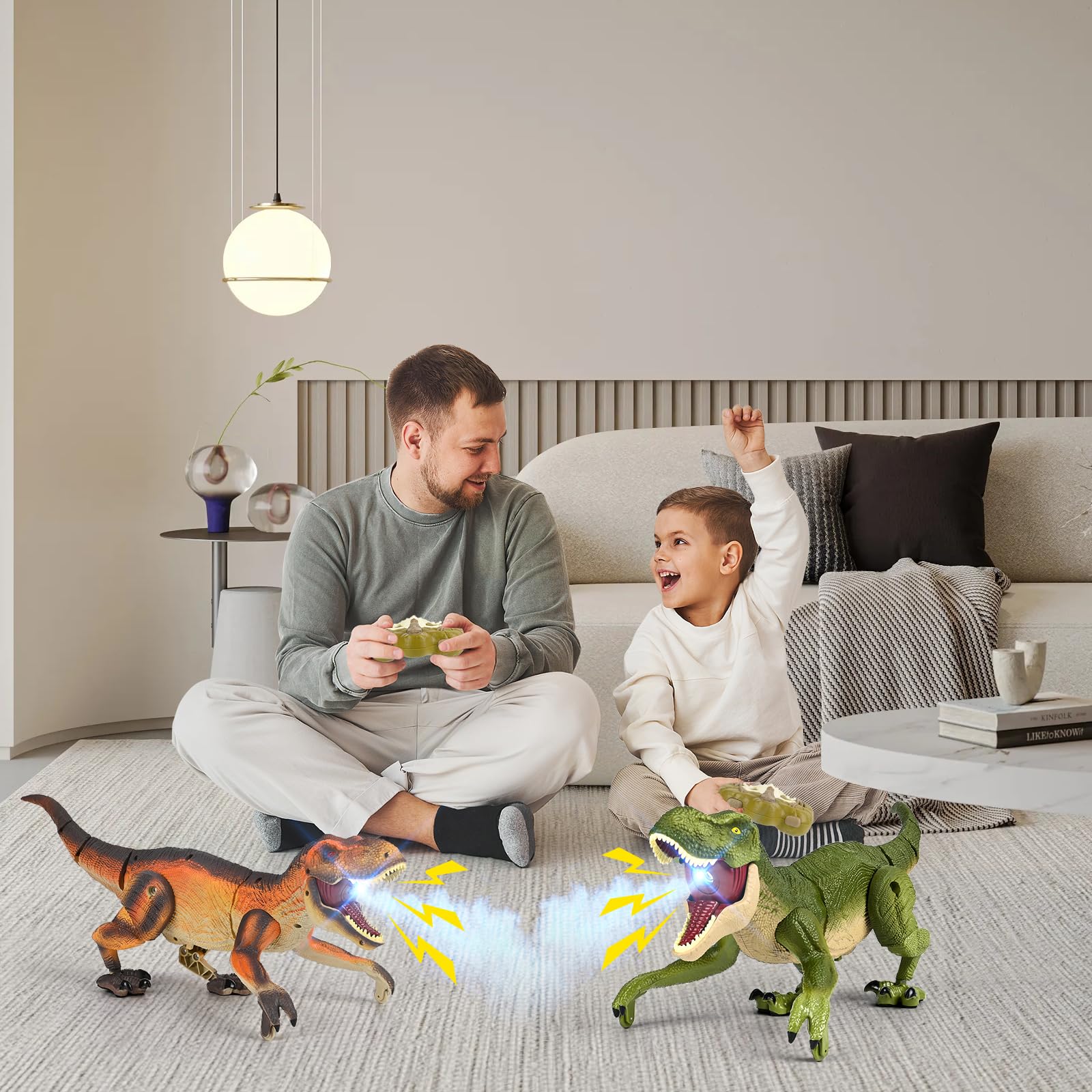 Zdalnie sterowany prezent dla dzieci, RC T-rex dinozaur, elektryczna zabawka prehistoryczne stworzenia, prezenty na Boże Narodzenie i urodziny dla chłopców w wieku 3-15 lat