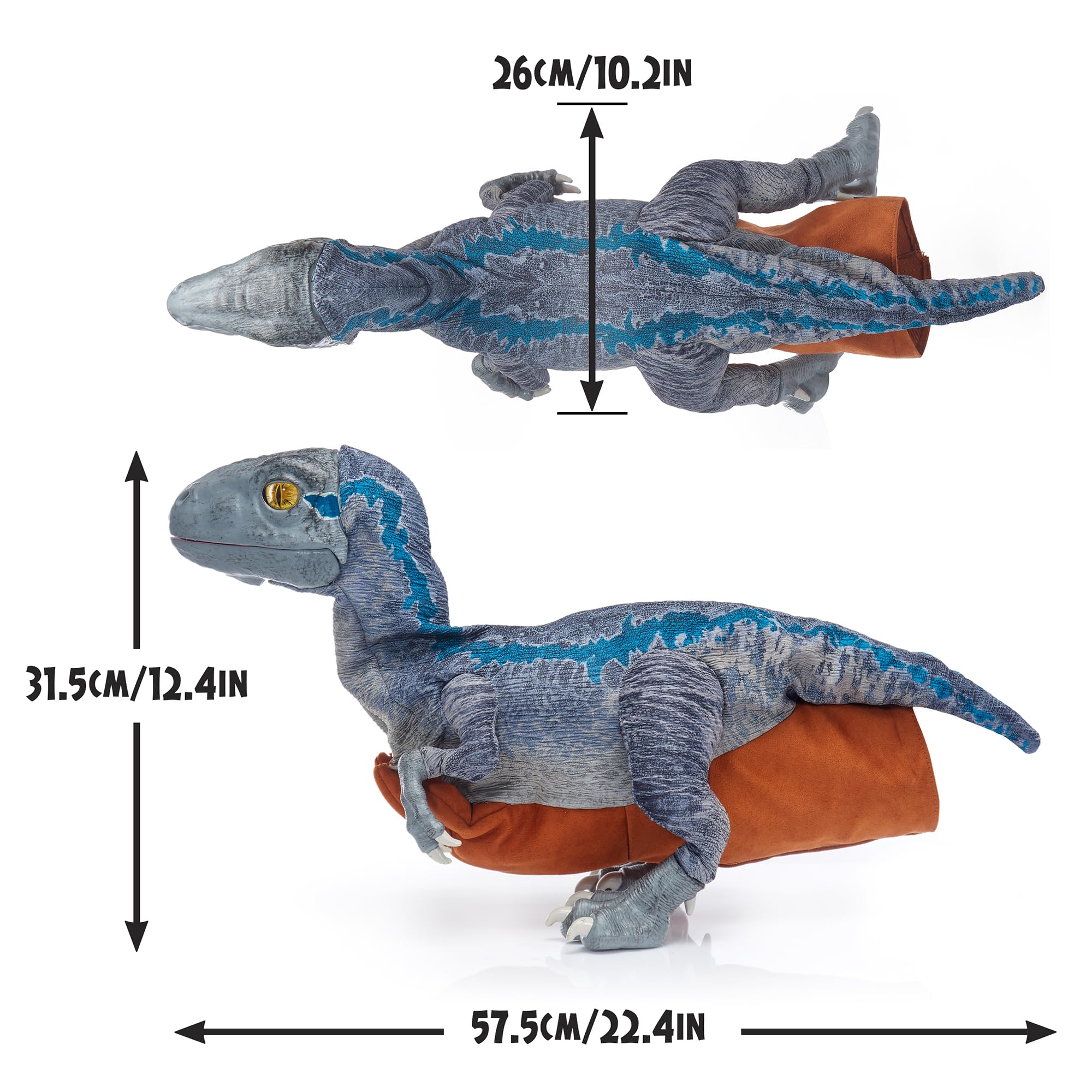 Jurassic World Blue Raptor Puppetronic - Interactive Dinosaur Toy -4