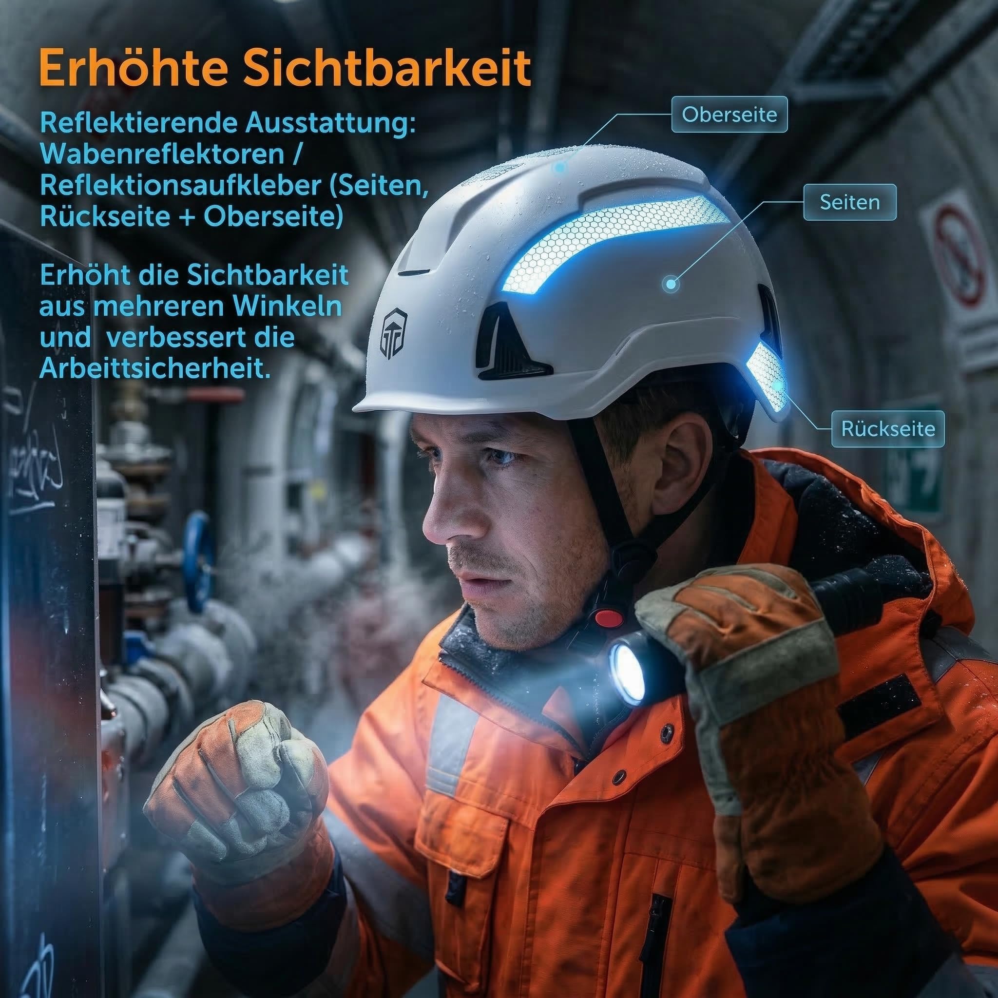 Schutzhelm W6000C, EN 397 Typ 2 Bauhelm, & EN 50365 Klasse 1 Elektrikerhelm, Arbeitshelm mit EPS-Innenschale für Baustelle, Industrie & Höhenarbeit