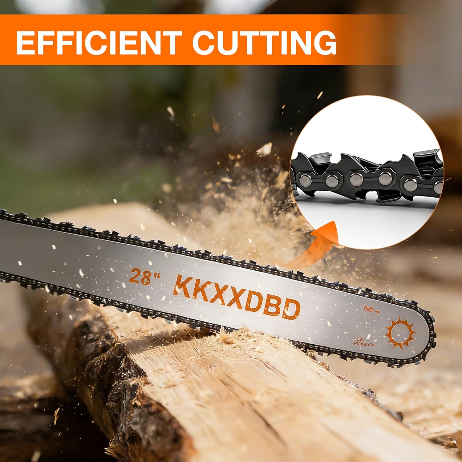 28 Inch Alloy Guide Bar and Chain, Advance Cut Replacement for Chainsaw, 3/8” Pitch, .063" Gauge, 92 Drive Links. Fit for MS380 MS381 MS660 MS661 Chainsaw