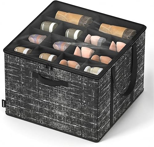 Miniatura 9 de SONGMICS Juego de 2 organizadores de zapatos para armario, se adapta a 16 pares cada uno, contenedores de almacenamiento de zapatos, contenedores de