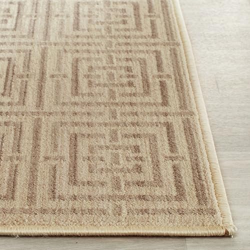 Miniatura 4 de SAFAVIEH Infinity Collection INF586M - Alfombra decorativa, 4 x 6 pies, color amarillo y gris topo, no desprende pelusa y de fácil cuidado, ideal