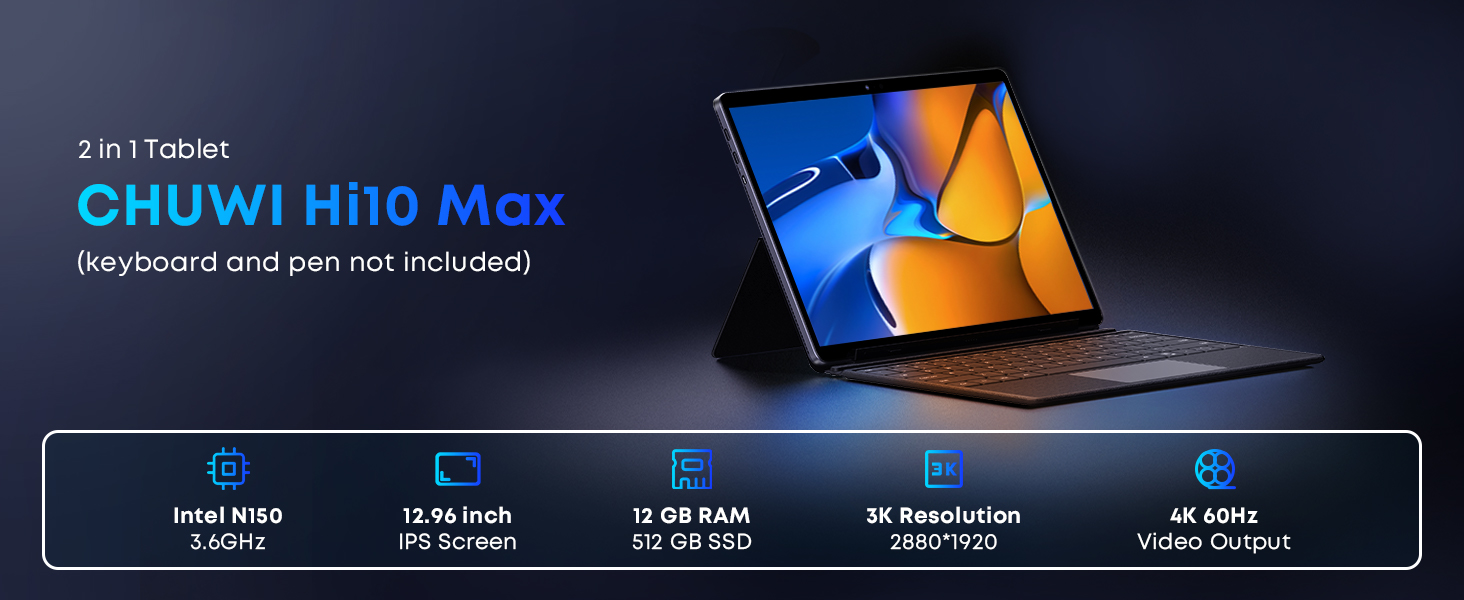 Amazon.com : 2025 CHUWI Hi10 Max Windows 11 Tablet 12.96
