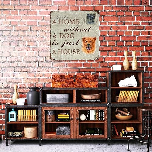 Miniatura 3 de A Home Without A Dog is Just A House Chow Chow - Cartel de metal divertido para perro, arte de metal, retro, para mascotas, para perro, decoración