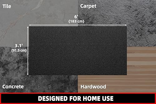 Miniatura 9 de Alfombrilla para caminadora, 7 x 3 pies, 6.3 x 2.5 pies, 6 x 3 pies, 4 x 2 pies, alfombrilla de ejercicio para protección de alfombras de suelo de