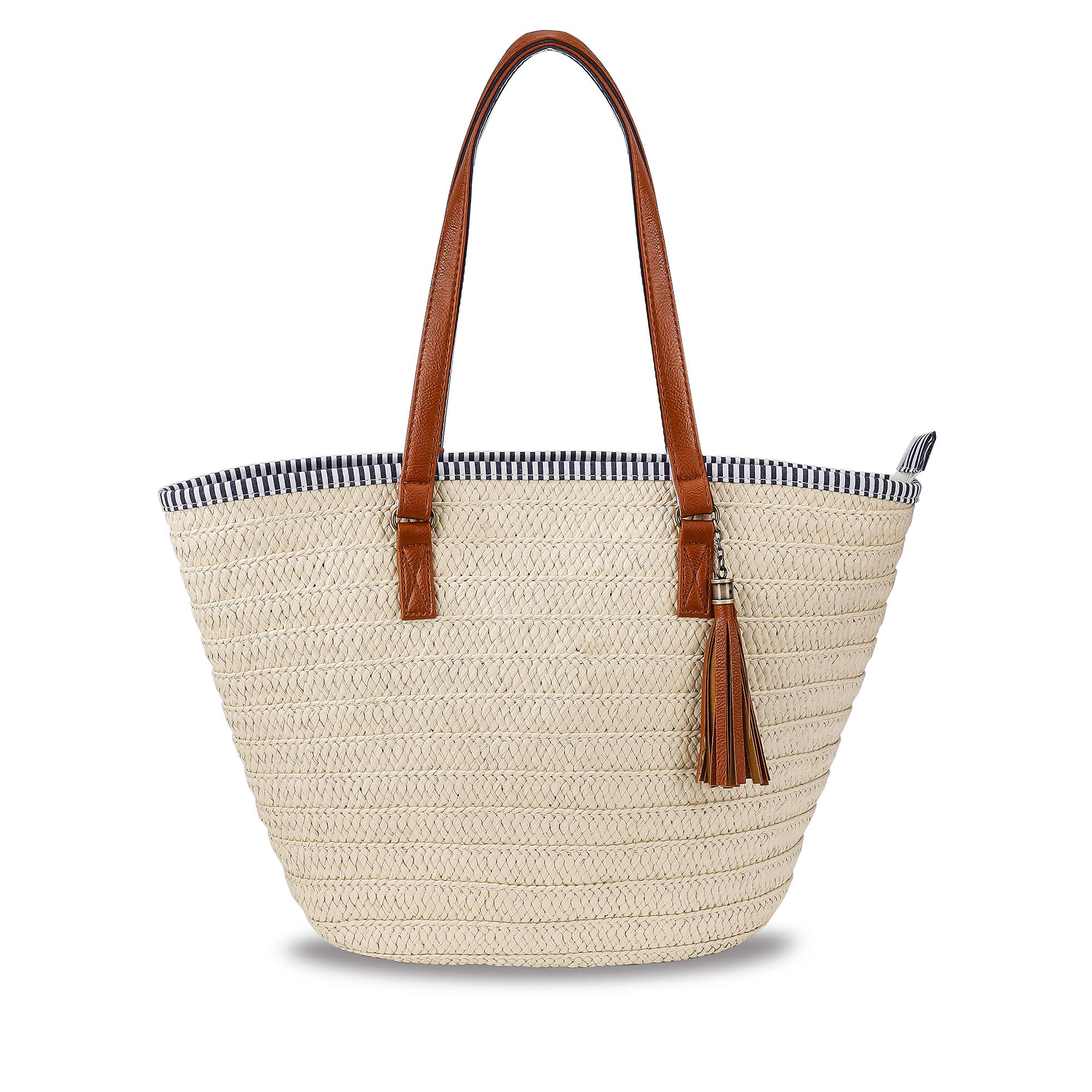 MaoXinTekBolso de la Paja Mujeres Bolsos de Bandolera Verano Crossbody Totes de Playa Ratán Tejidas a Mano Para Estilo Boho Para Viajes, Fechas y Vacaciones