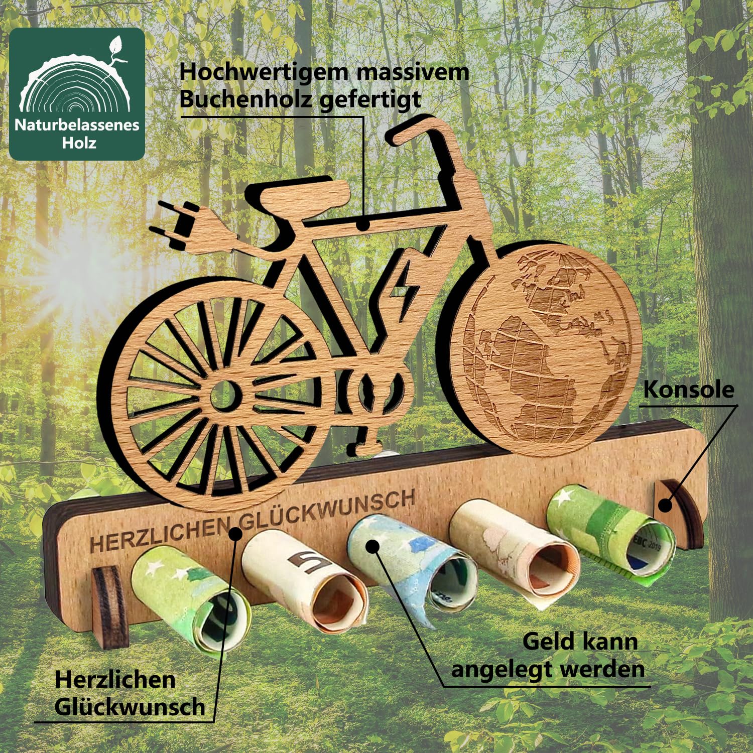 Support Cadeau Décoration En Bois "I LOVE MOM" - Arbre 3D Personnalisable - Pour Anniversaire, Mariage, Fête