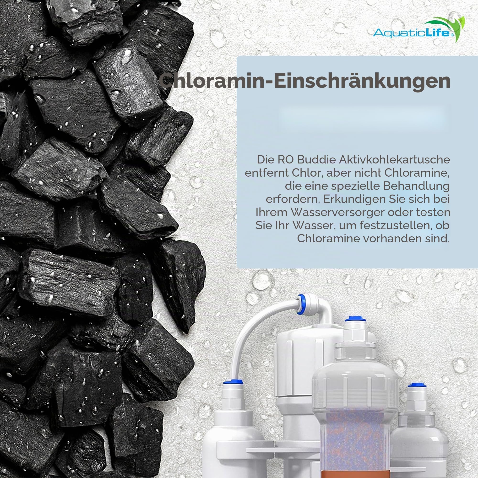 Aquatic Life RO Buddie 4-stufige Umkehrosmose-Entionisierungs-Wasserfilteranlage RO/DI-Filtrationseinheiten für Aquarium, 50 GPD