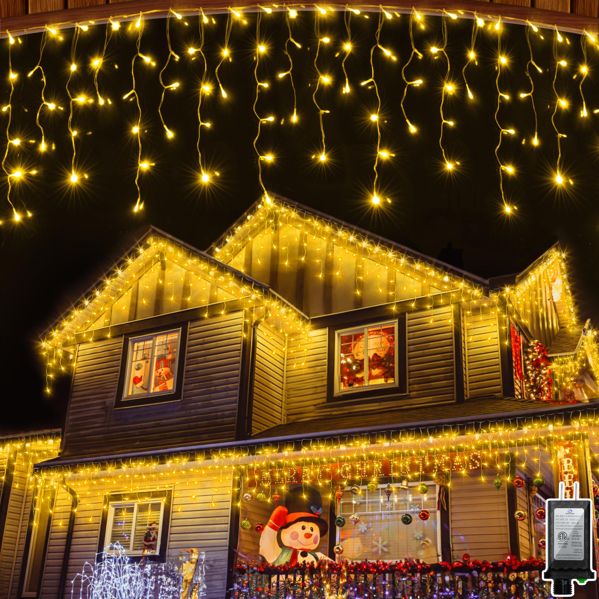 1620 luci di Natale a LED da 40 m, 360 gocce, dimmerabili, per esterni, 12 modalità di decorazione con timer e memoria, luci LED scintillanti per casa, camera da letto, interni/esterni, finestre