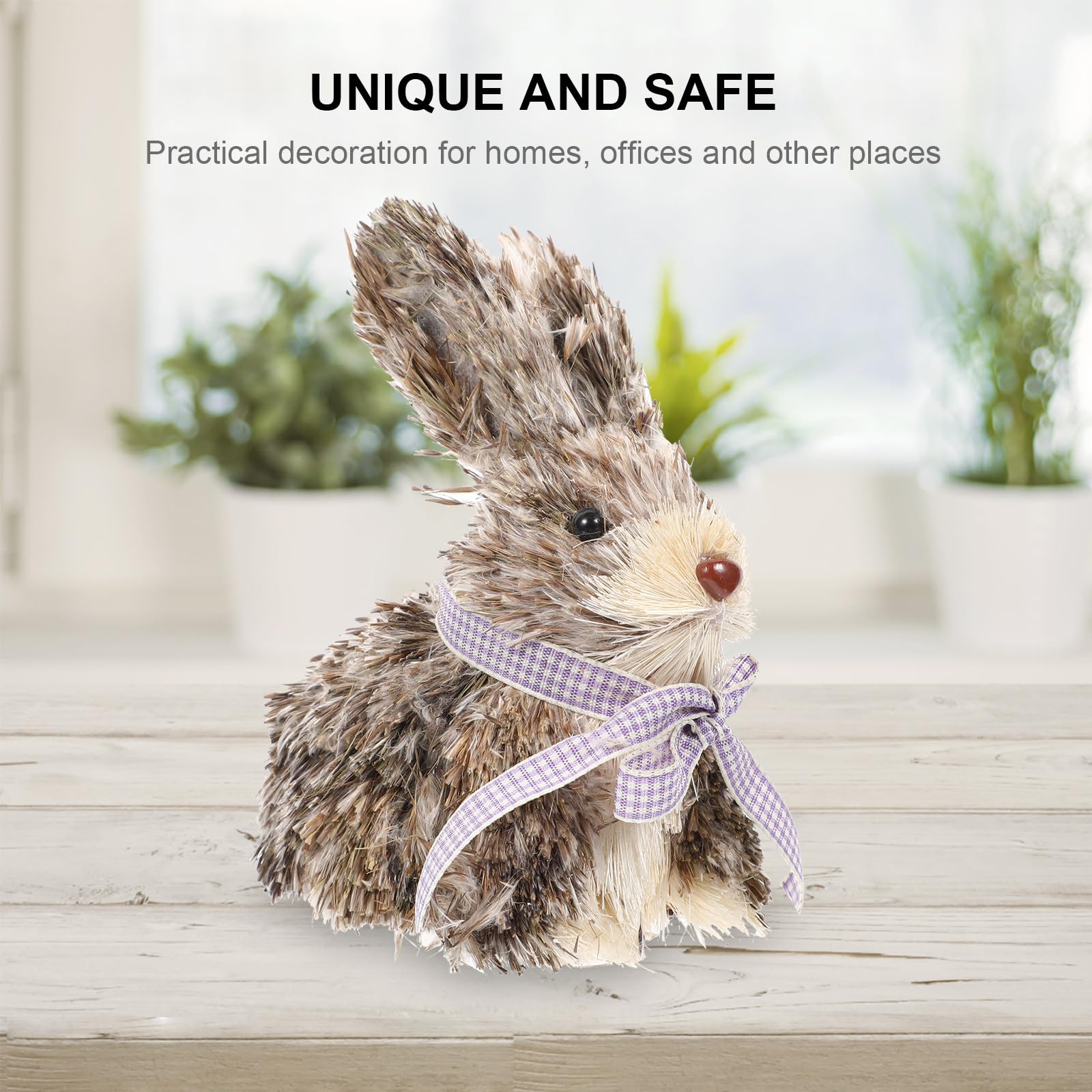 Alipis Décoration Lapin Paille Tressée Faite Main Ornement Animal pour Intérieur Chambre et Salon