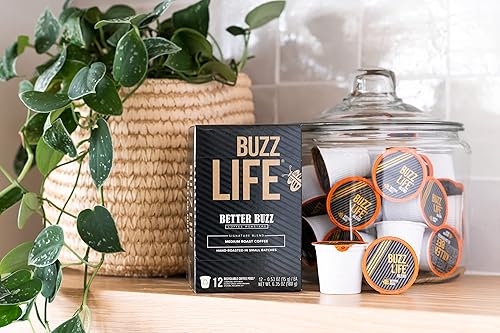 Miniatura 10 de Better Buzz Costa Rica - Cápsulas de café de tueste medio de 12 unidades, cápsulas de café reciclables producidas por energía solar de California,