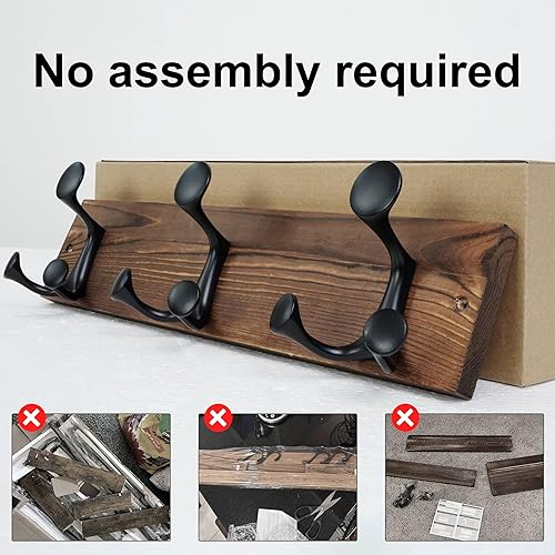 Miniatura 266 de SKOLOO Perchero de madera blanca de 17 pulgadas con 3 ganchos triples, ideal para entradas familiares, aulas y almacenamiento de suministros para