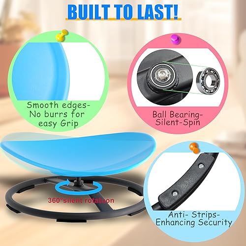 Miniatura 3 de Silla giratoria para niños autistas, silla giratoria sensorial para niños con autismo, TDAH, juguetes sensoriales para sentarse y girar para niños