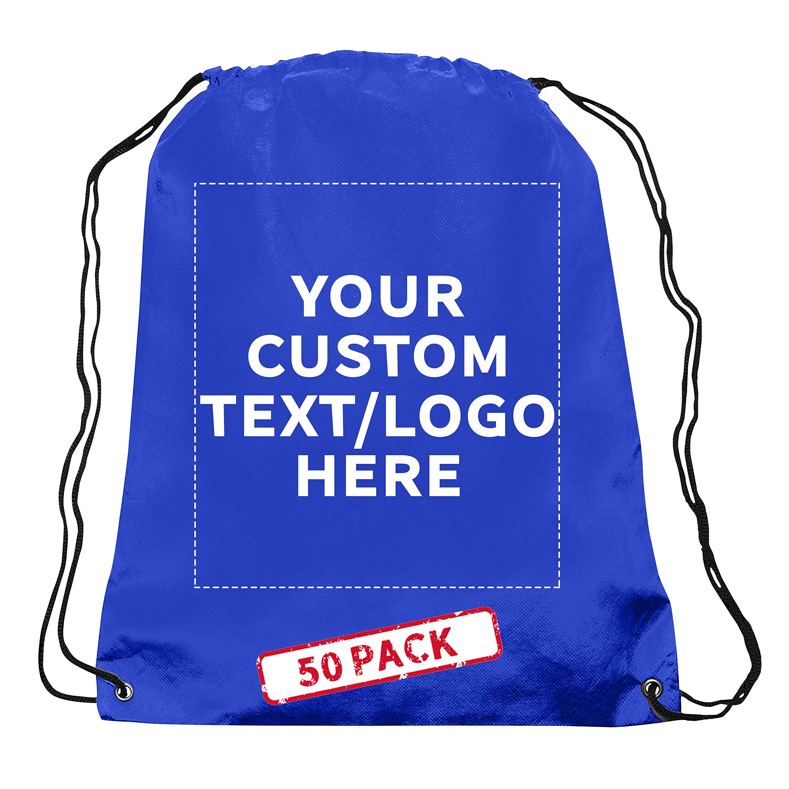 DISCOUNT PROMOSCustom Non-Woven Drawstring Backpacks Set of 1/10/50/100, Personalized Bulk Pack
