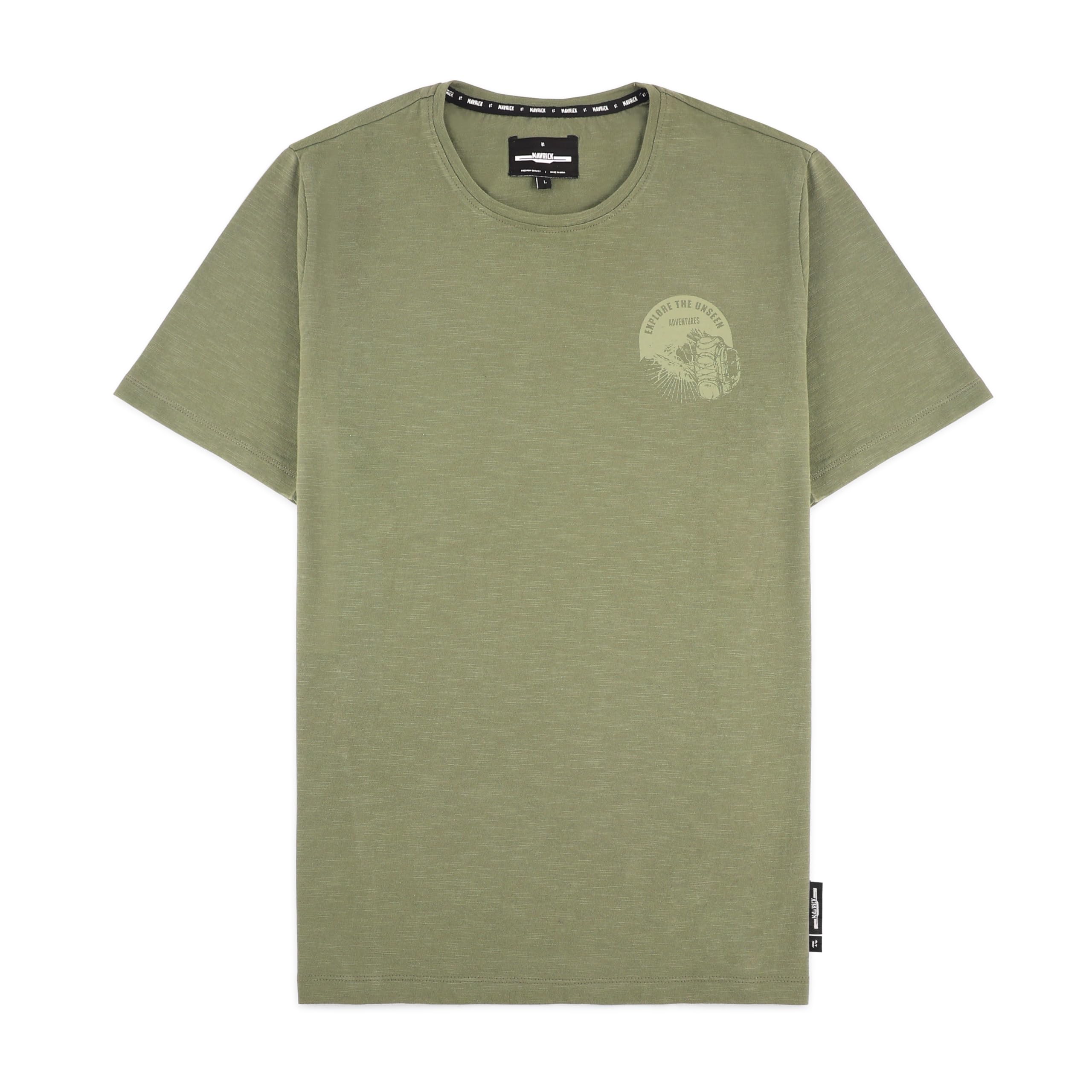 hero motocorp Textured CRWNCK TSHRT Chest Graphic-picture-47