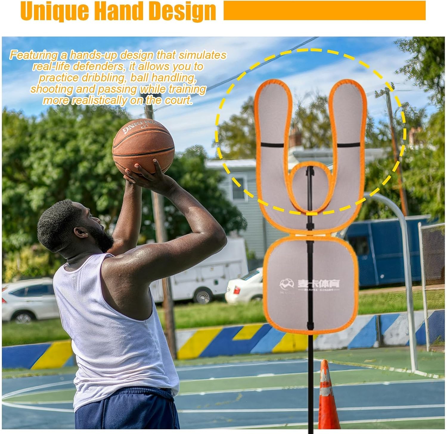 Portable Trainer Dummy Defender for Basketball, Height 4.9-7.2ft Shooting Dribbling Passing Trainer Mannequin