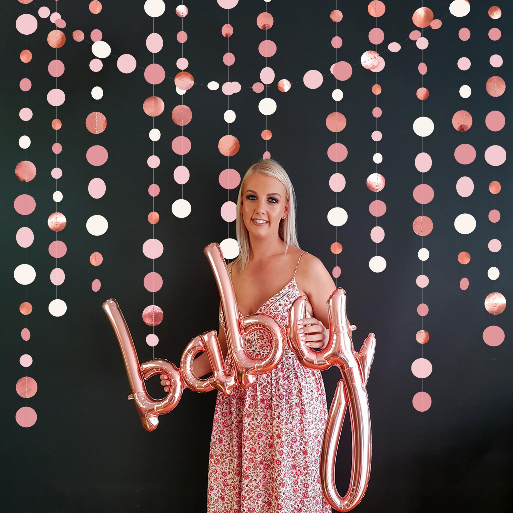 rose gold polka dot dress Sexy Cut-out Red Sequin Double-slit Prom Dress