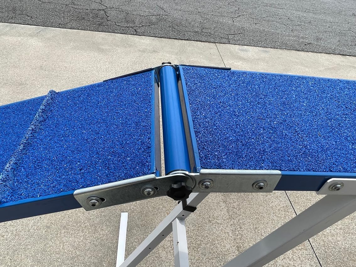 12' Agility Dog Walk with Rubber Surface, Aluminum Board, Painted Metal Frame and Bases, AKC Standard