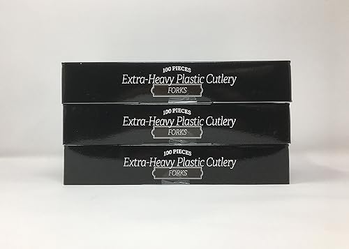Miniatura 2 de Fineline Flairware Collection - Tenedores de plástico negro resistentes, de calidad, extra duraderos, prácticos para servir y porcionar alimentos