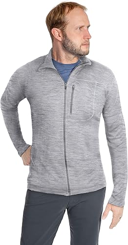 Woolly Clothing - Sudadera de lana merino para hombre, con cremallera, transpirable, antiolor