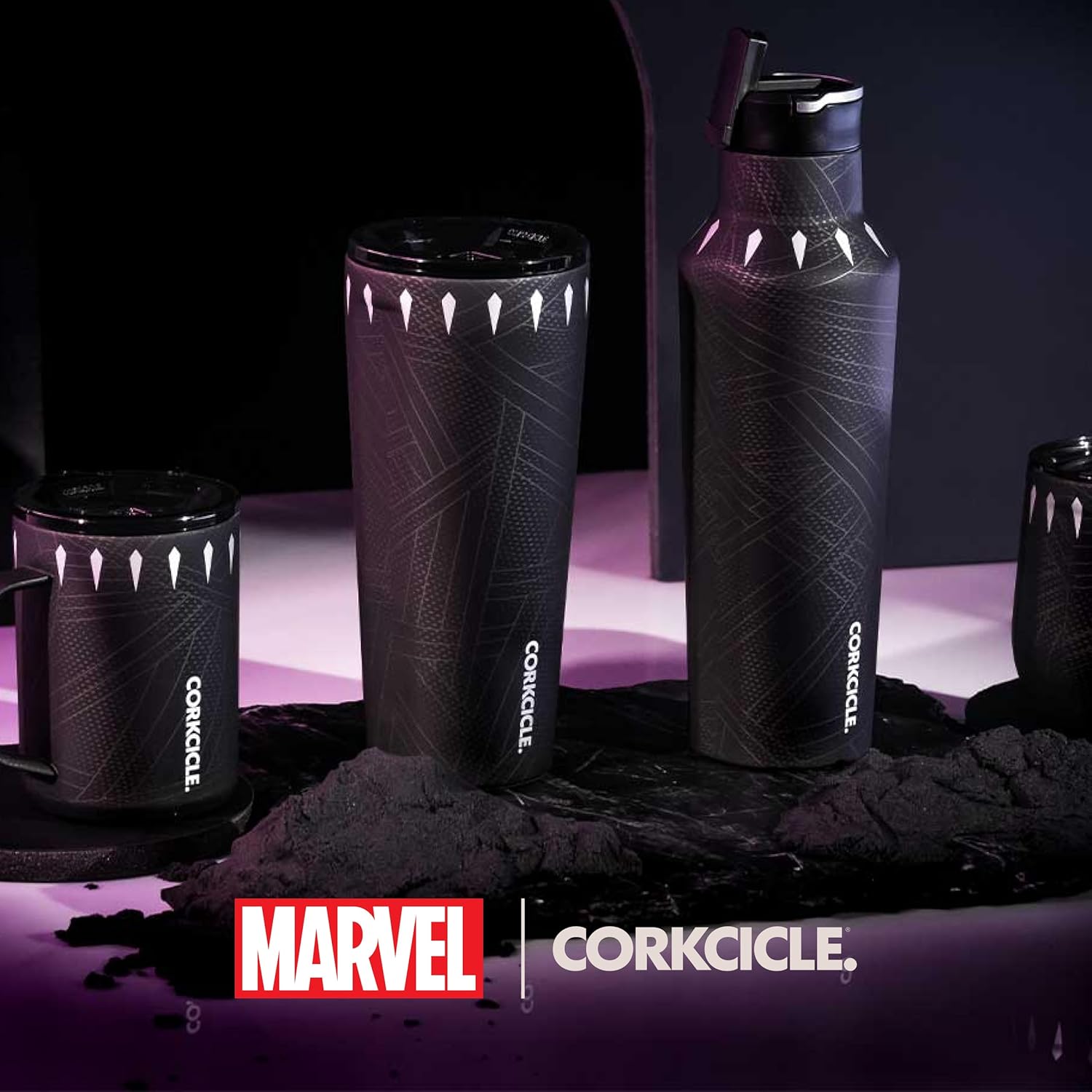 Corkcicle Stemless Insulated Wine Glass Tumbler - Beverages Cold 6 Hours & Hot 3 Hours - Stainless Steel - Easy-Grip - Summer Drinkware Gift - Keeps Drinks Ice - 12 oz - Black Panther - Image 8