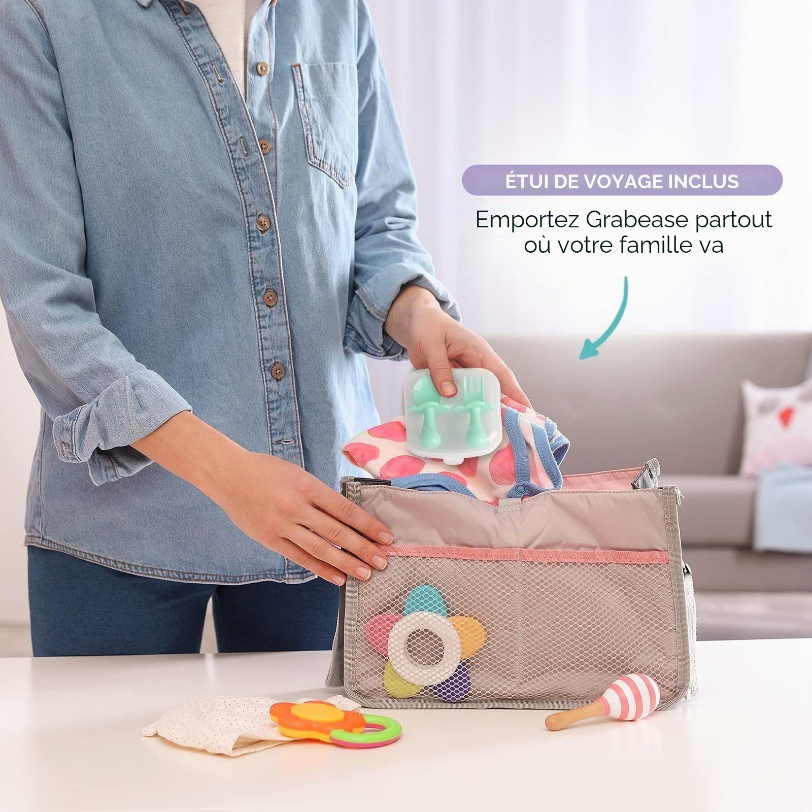 Grabease Cuillères pour bébé Cuillères pour tout-petits Argenterie pour bébé Ustensiles pour tout-petits, sans BPA et sans phtalates pour bébé et tout-petit, 1 lot, Menthe