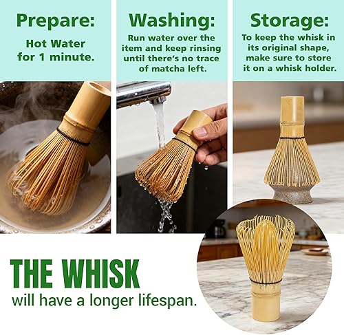Miniatura 6 de Batidor Matcha  Batidor de bambú Matcha para polvo matcha, auténtico japonés tradicional Chasen, mezclador de matcha Wisk para preparación de té