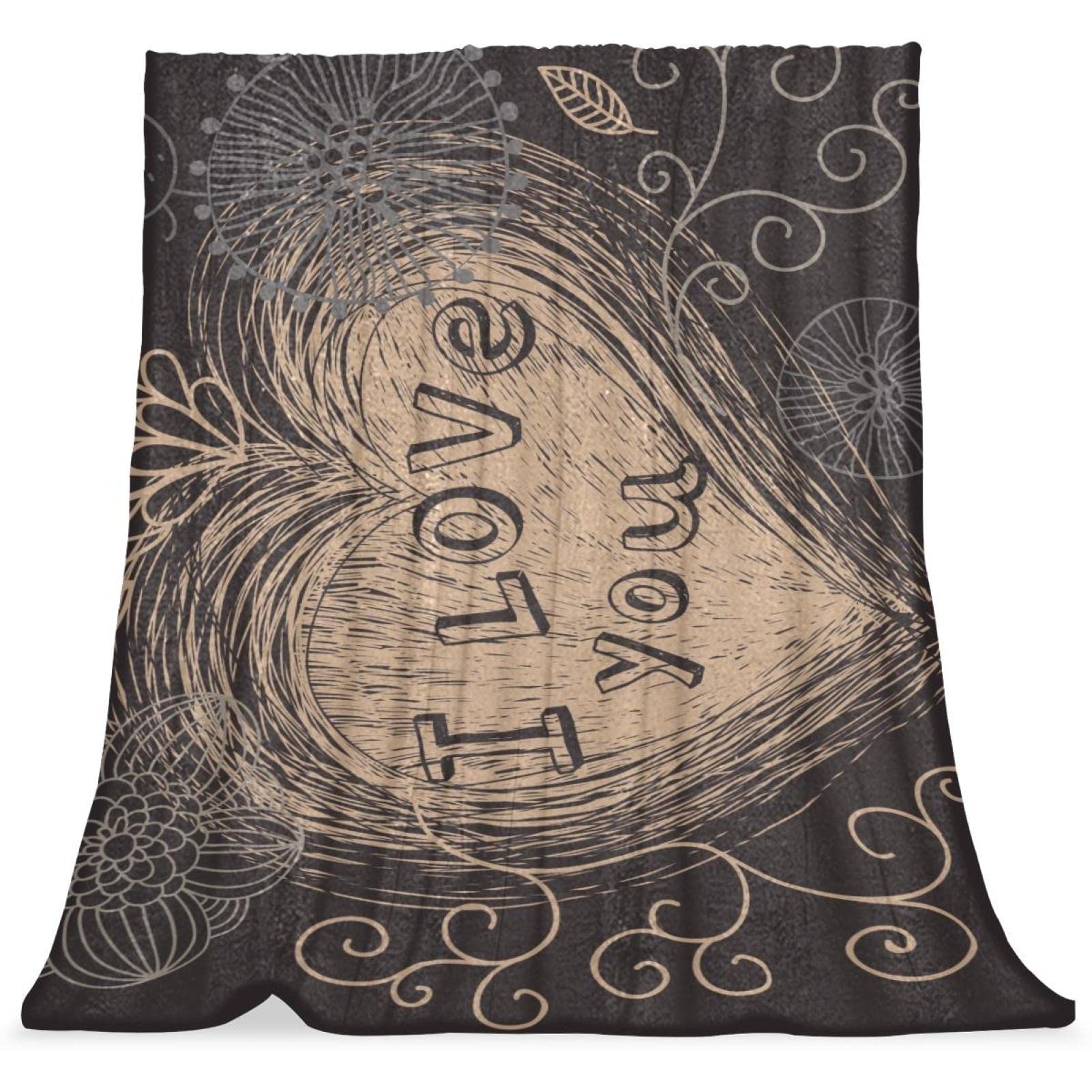 Couverture de lit Valentine cadeau idéal style rétro coeur doux