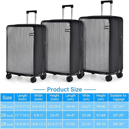Miniatura 3 de oscaurt Luggage Cover Travel Suitcase Protector, No Disassembly Clear PVC Luggage Covers for Suitcase Transparent Protector