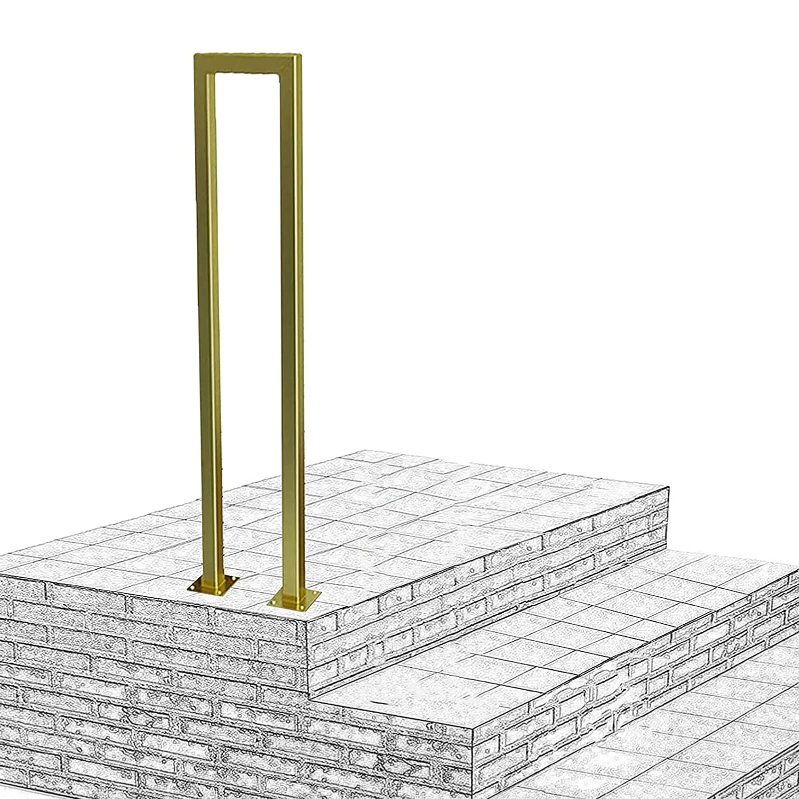 Garde-corps doré anti-chute pour sécuriser le porche de votre maison