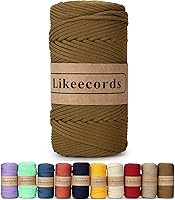 Vista 1 de Cuerda de macramé de poliéster trenzado de 4 mm, 140 yardas / 426 pies, suministros de macramé para manualidades DIY, hilo elástico para crochet