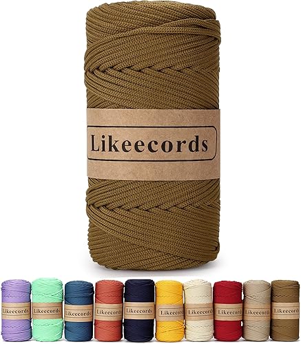 Cuerda de macramé de poliéster trenzado de 4 mm, 140 yardas  426 pies, suministros de macramé para manualidades DIY, hilo elástico para crochet,