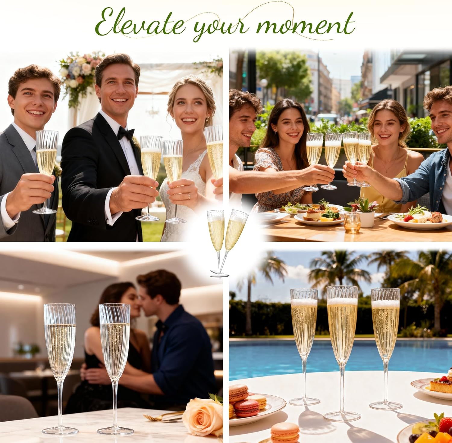 48 PCS Plastic Champagne Flutes Disposable, 6 Oz Clear Plastic Champagne Glasses Reusable Wine Cocktail Cups for Weddings Parties Drinking Toasting Home Daily Life (Clear) - Image 6