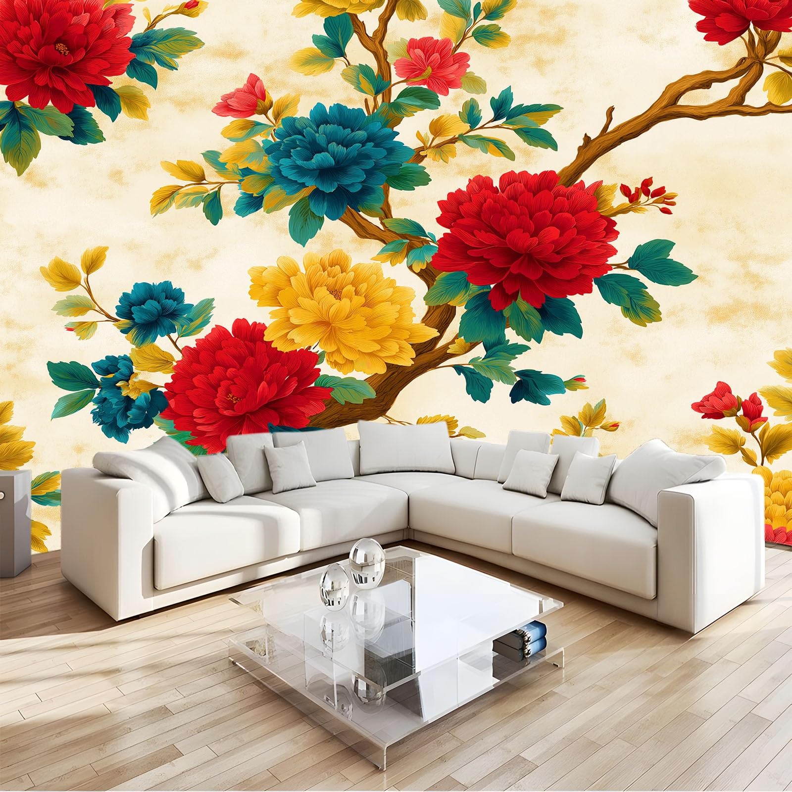 Tradycyjna fototapeta z efektem 350 x 256 cm, z efektem 3D, tapeta ścienna, z włókniny, nowoczesny salon, malarstwo, pokój dziecięcy, sypialnia, tło TV, dekoracja ścienna, kremowa