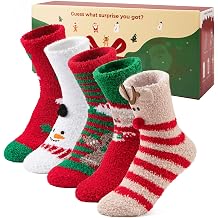 HomeTop Christmas Socks Gift Set Fuzzy Warm Socks Blind Box for Holiday