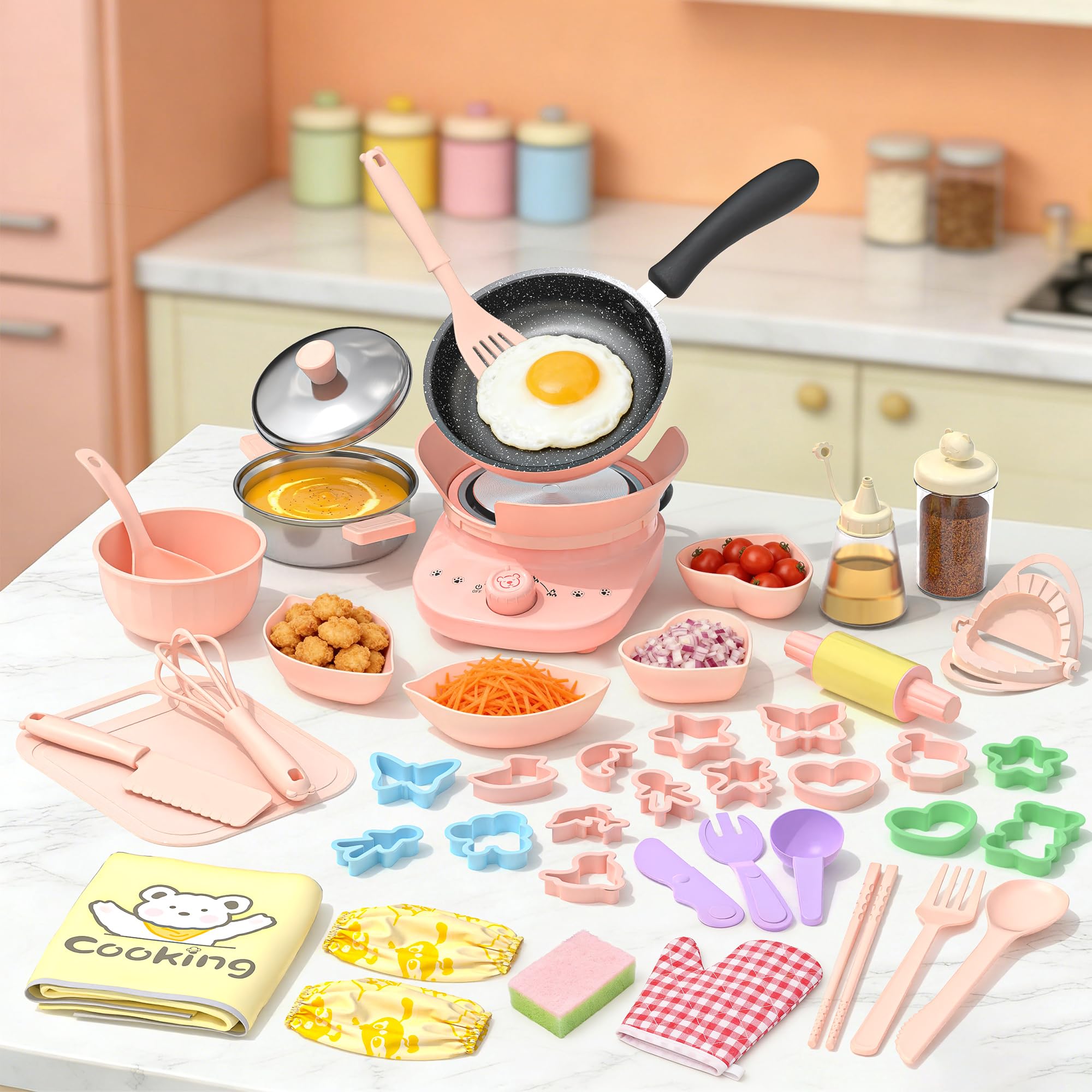 Amazon.com: Gotoofun Kids Real Cooking Set with Mini Electric