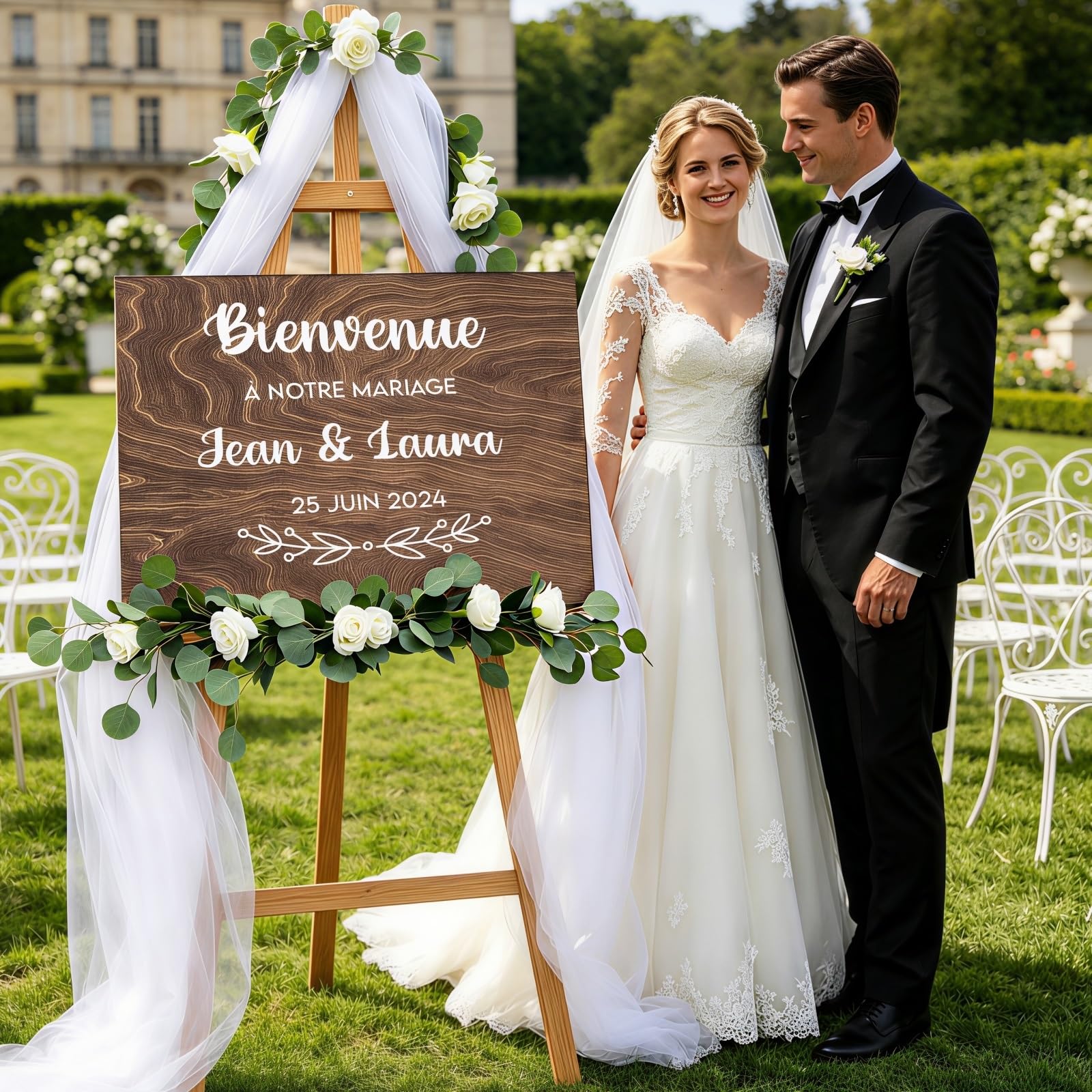 Personalized Wedding Welcome Sign Decal - Custom Vinyl Sticker for Wedding Plaque, Mirror, Removable DIY Wedding Reception Decoration Sticker