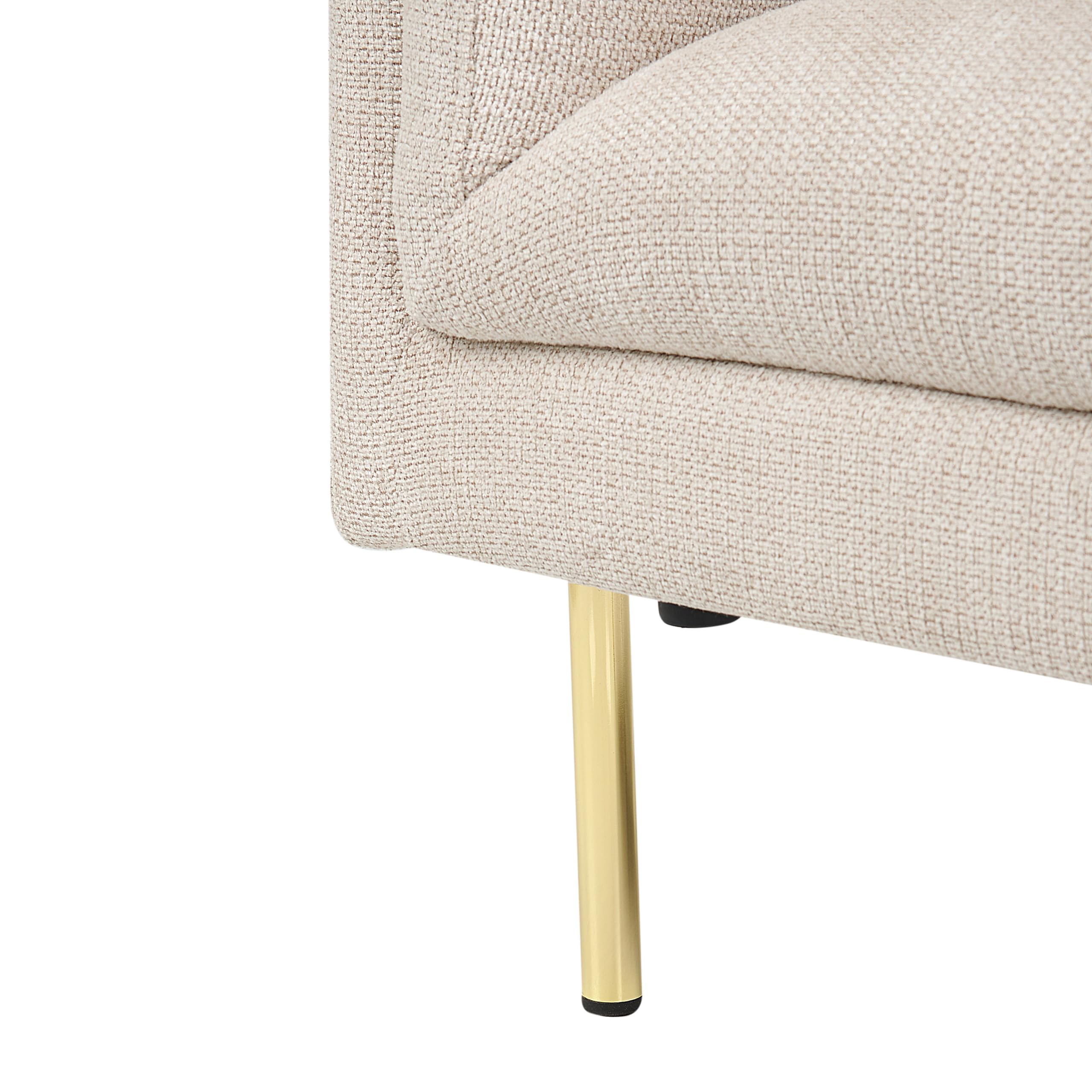 Beliani Sessel aus Stoff beige/goldene Beine mit Armlehnen modern Moen