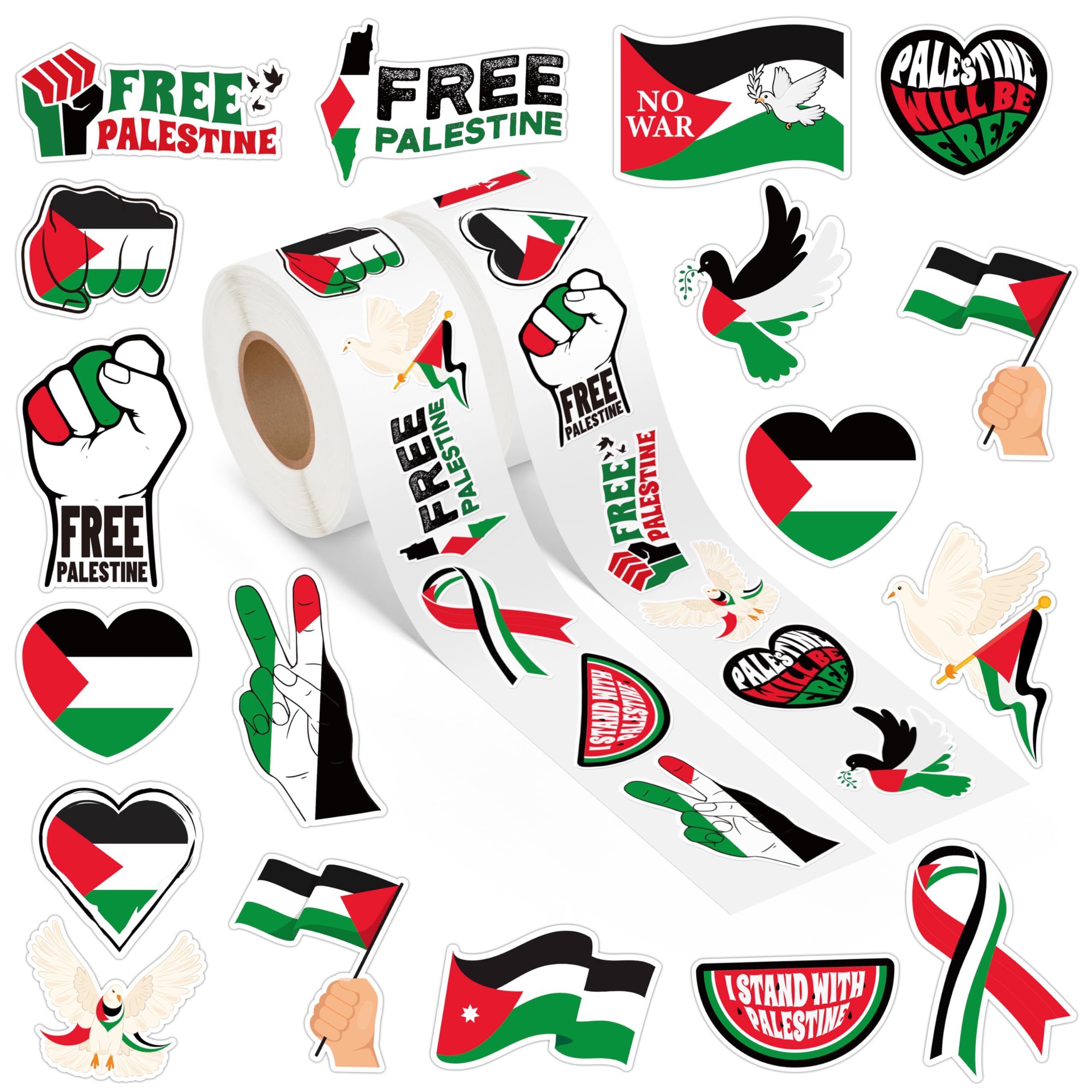 50 Adesivi Della Palestina In Vinile - Graffiti Colorati Freedom - Impermeabili Per Valigie, Laptop, Tazze, Auto - Decorazione Pacifista - 3